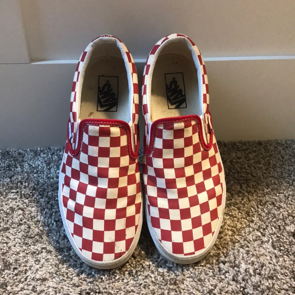 VANS red and white checkered sneakers